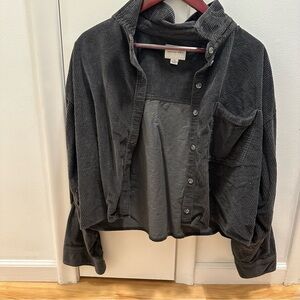 American Eagle Black Corduroy Jacket size Large Cropped